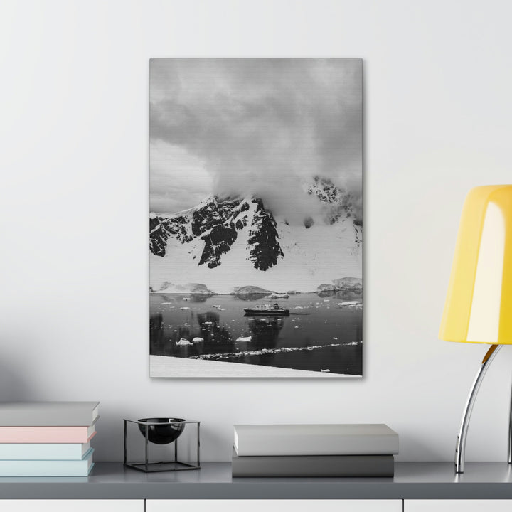 Peaceful Anchoring in Black and White - Canvas