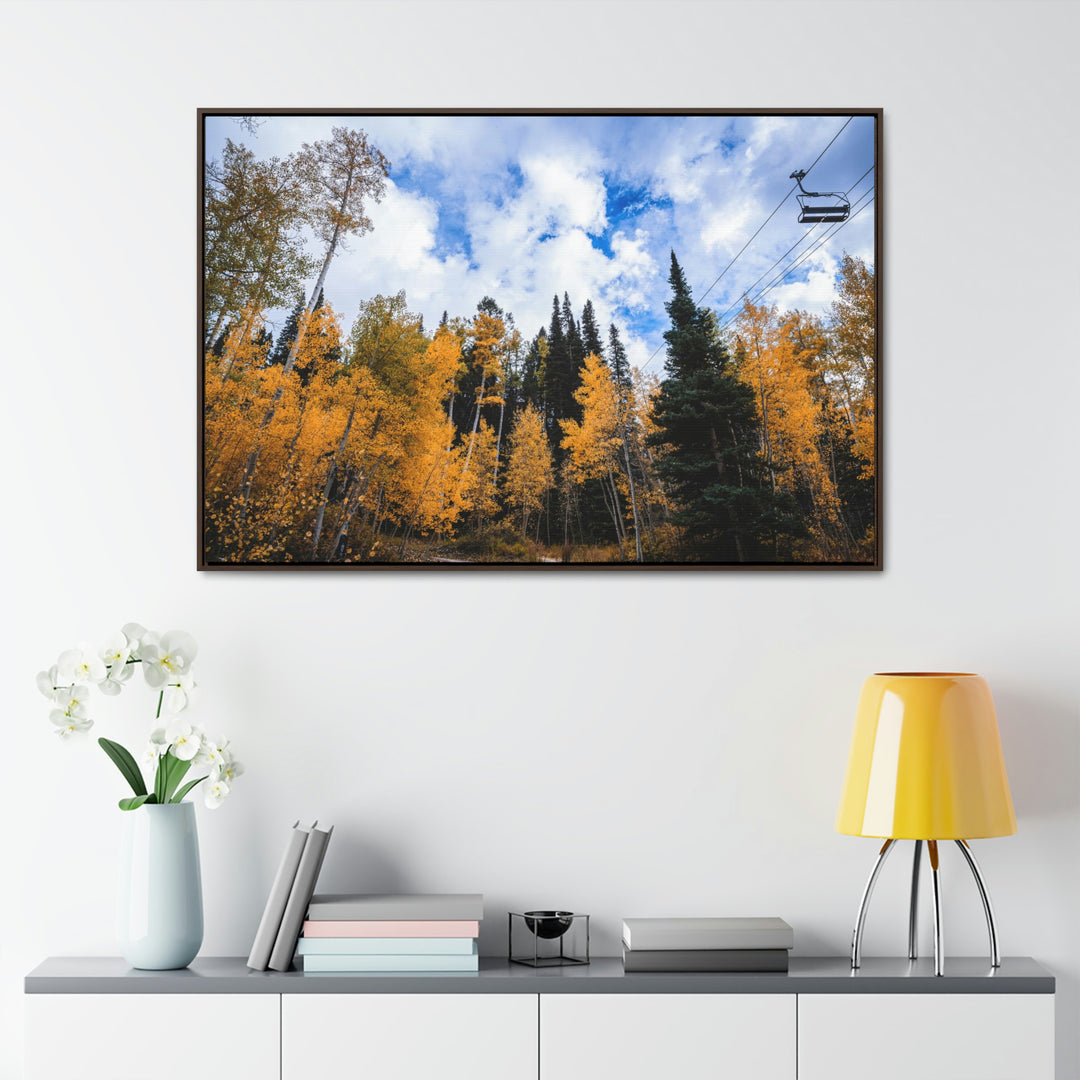 Chairlift in Suspension - Canvas with Frame