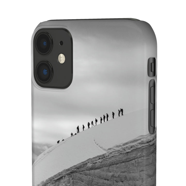 Preparing for the Climb in Black and White - Phone Case