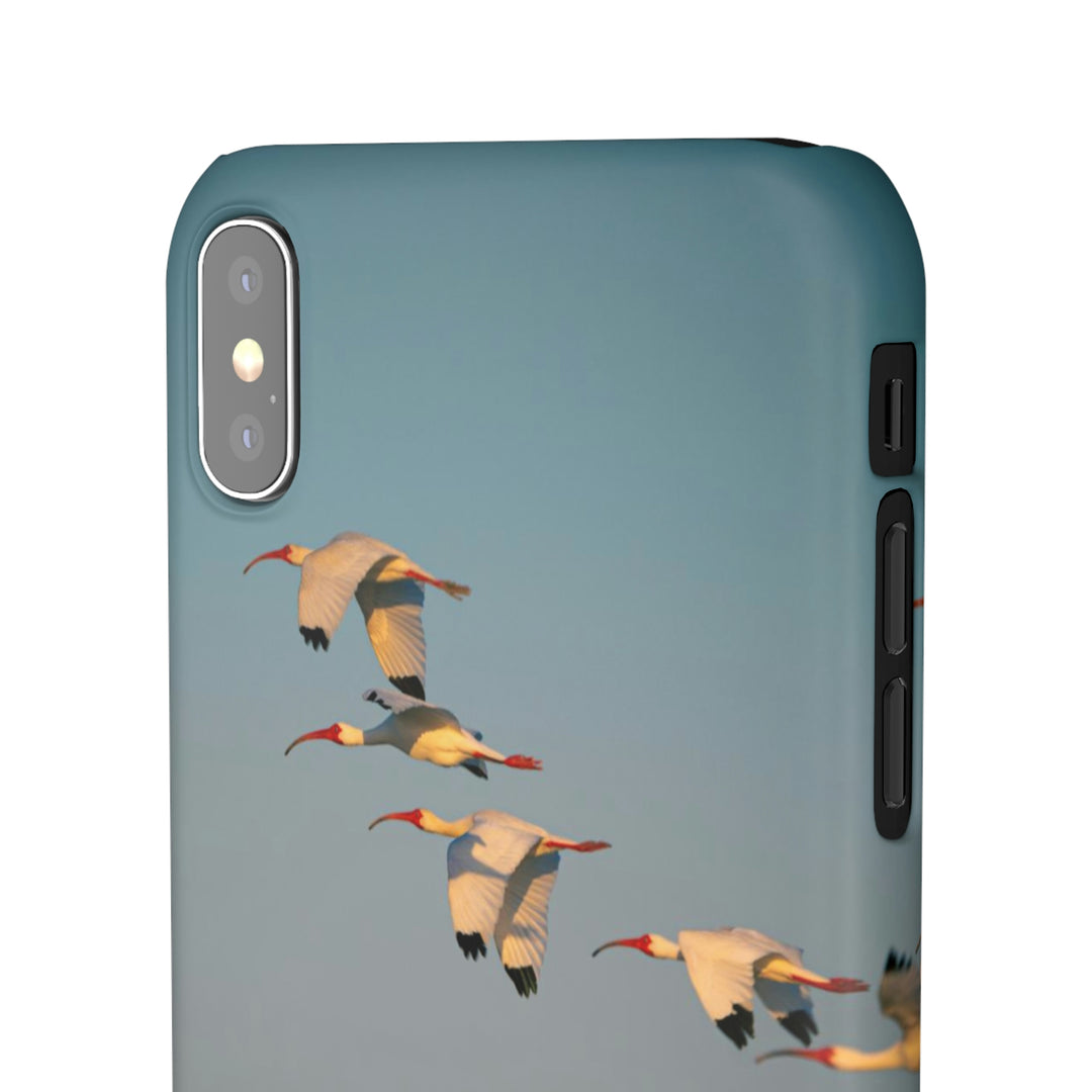 White Ibis in Flight - Phone Case