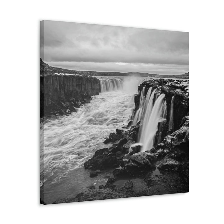 Selfoss in Black and White - Canvas