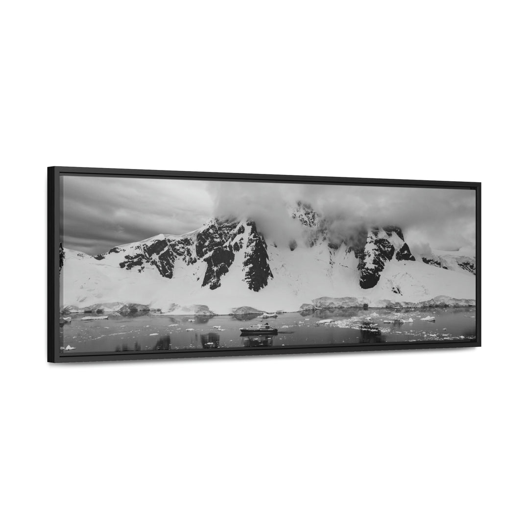 Peaceful Anchoring in Black and White - Canvas with Frame