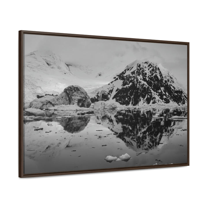 Reflected Calm in Black and White - Canvas with Frame