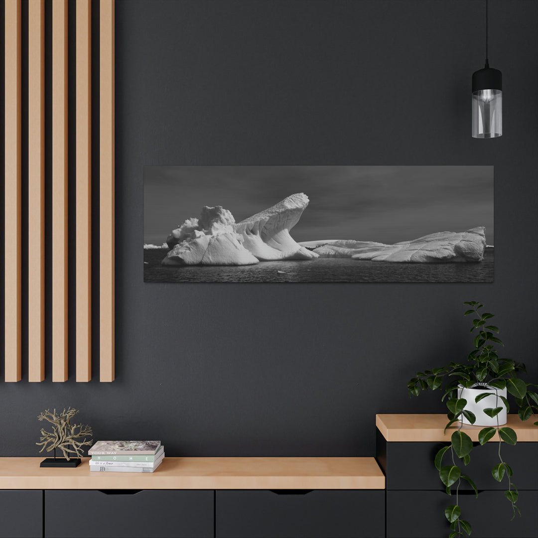 The Angles of an Iceberg in Black and White - Canvas