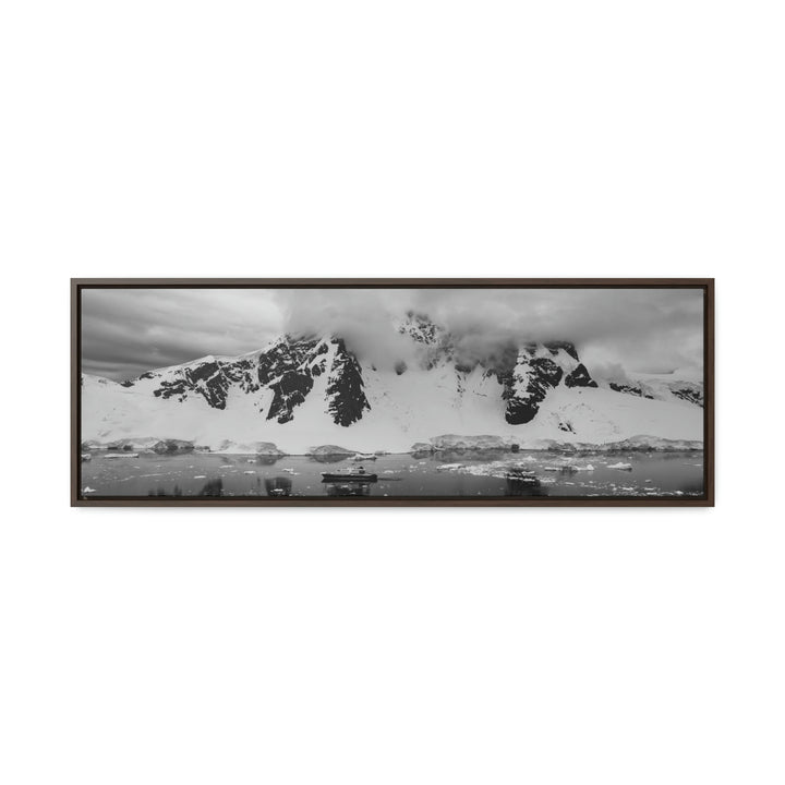 Peaceful Anchoring in Black and White - Canvas with Frame