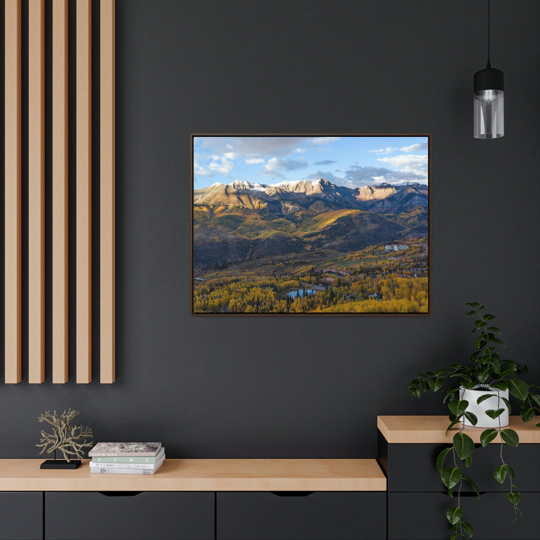 Glowing Mountainside - Canvas with Frame