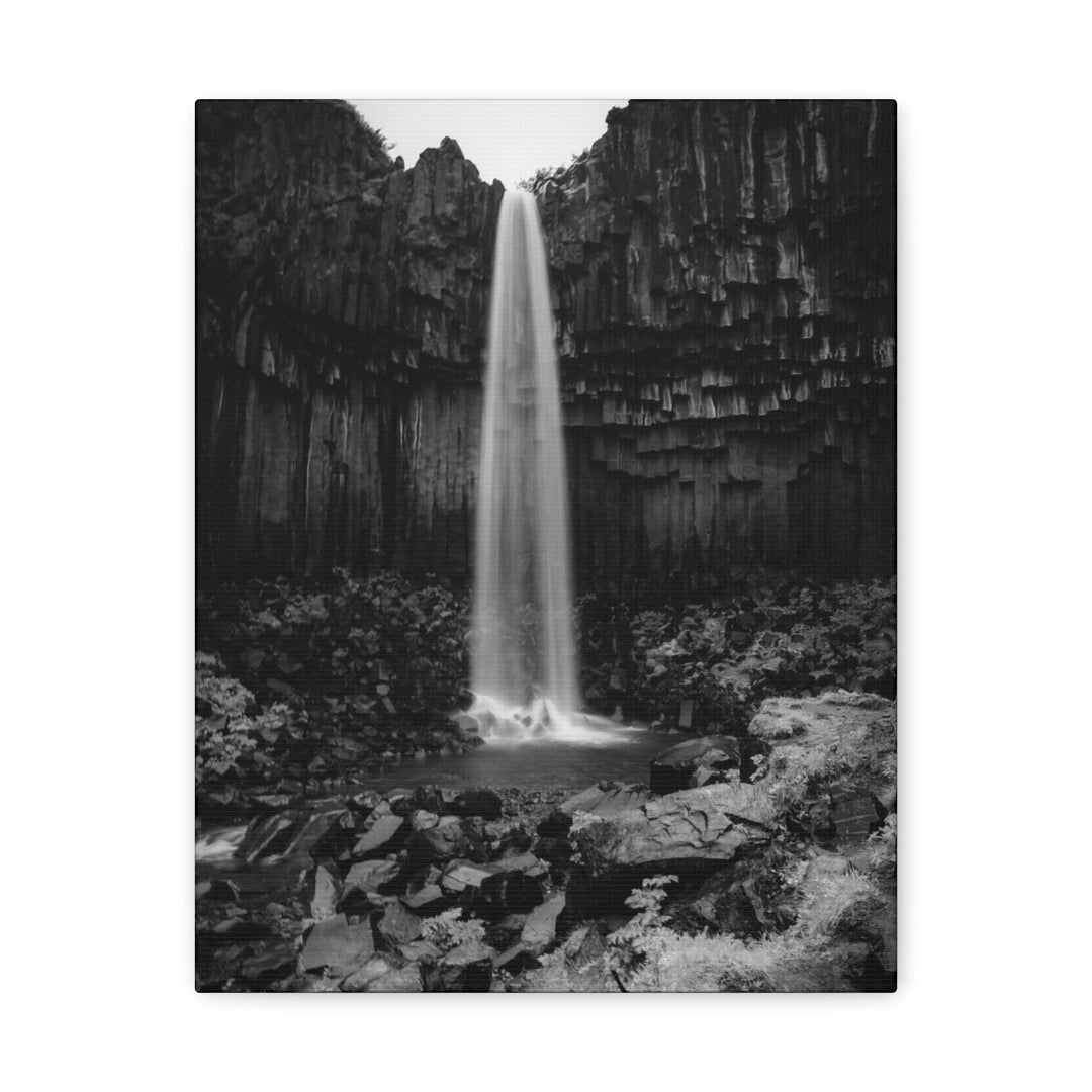 Svartifoss in Black and White - Canvas