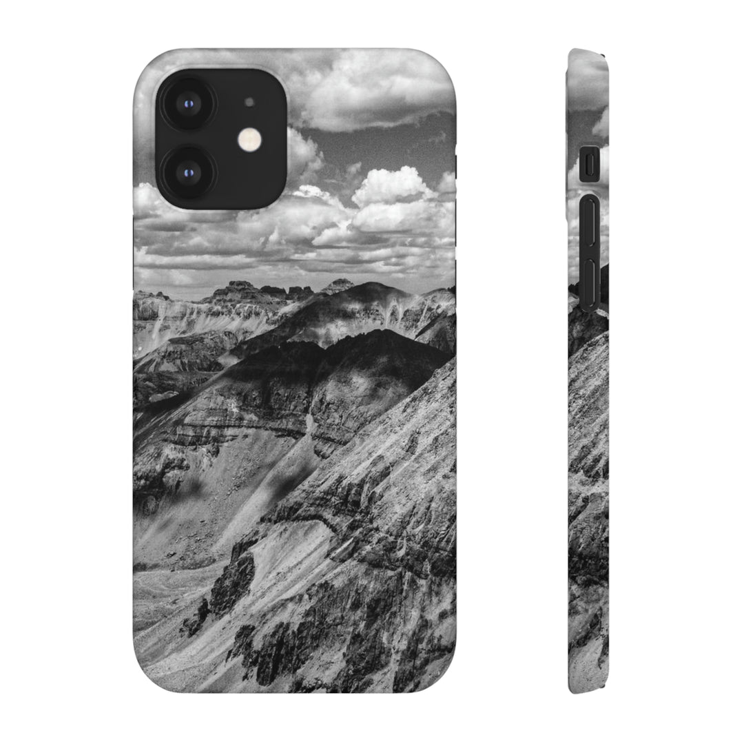 Imogene Pass From the Air in Black and White - Phone Case