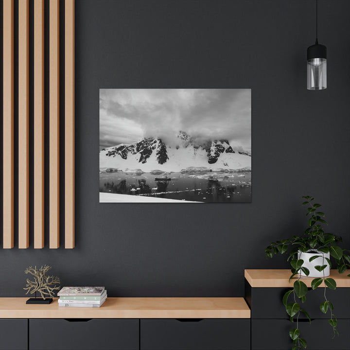 Peaceful Anchoring in Black and White - Canvas