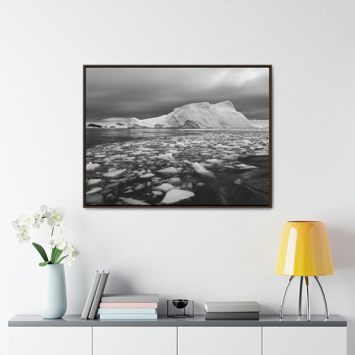 Lane of Ice In Black and White - Canvas with Frame