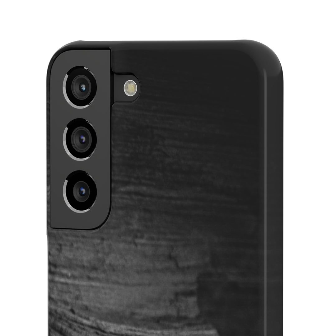 Sedimentary Rock Curves in Black and White - Phone Case