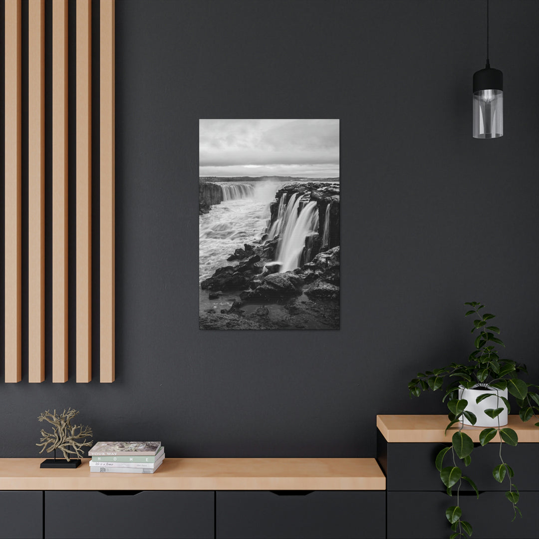 Selfoss in Black and White - Canvas