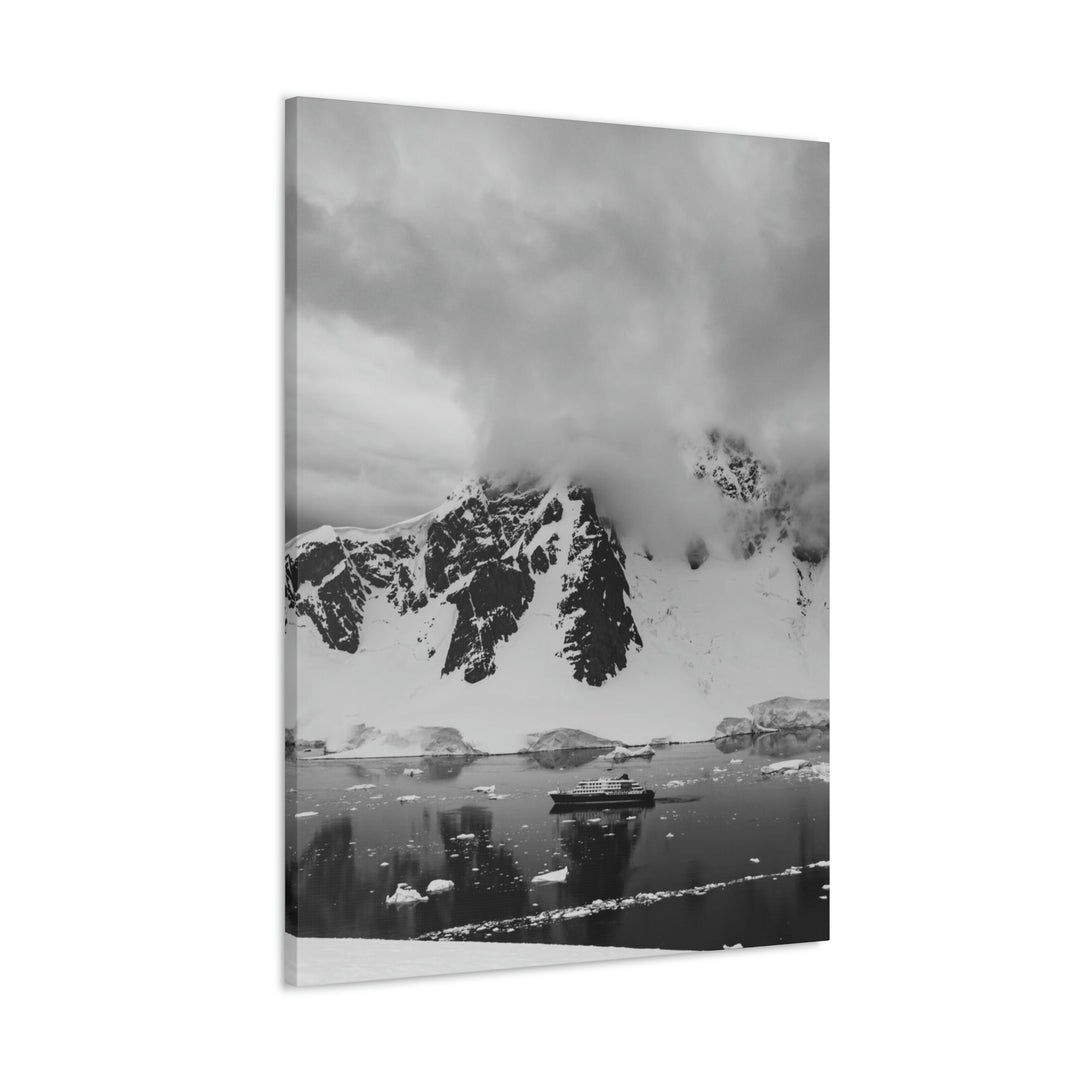 Peaceful Anchoring in Black and White - Canvas