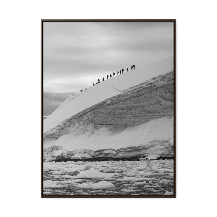 Preparing for the Climb in Black and White - Canvas with Frame