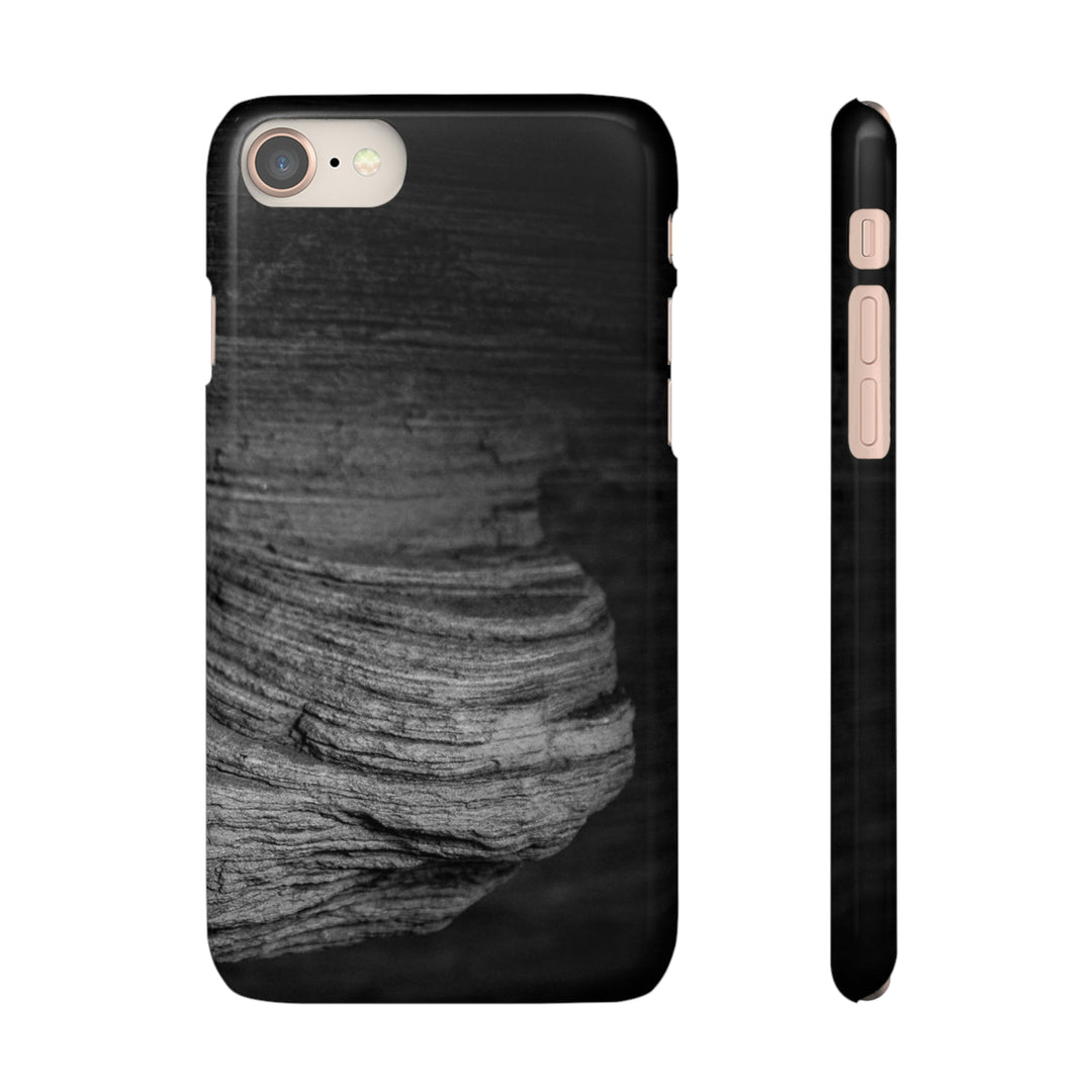 Sedimentary Rock Curves in Black and White - Phone Case