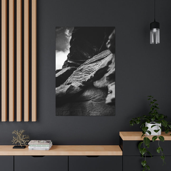 Layers of Rock in Black and White - Canvas