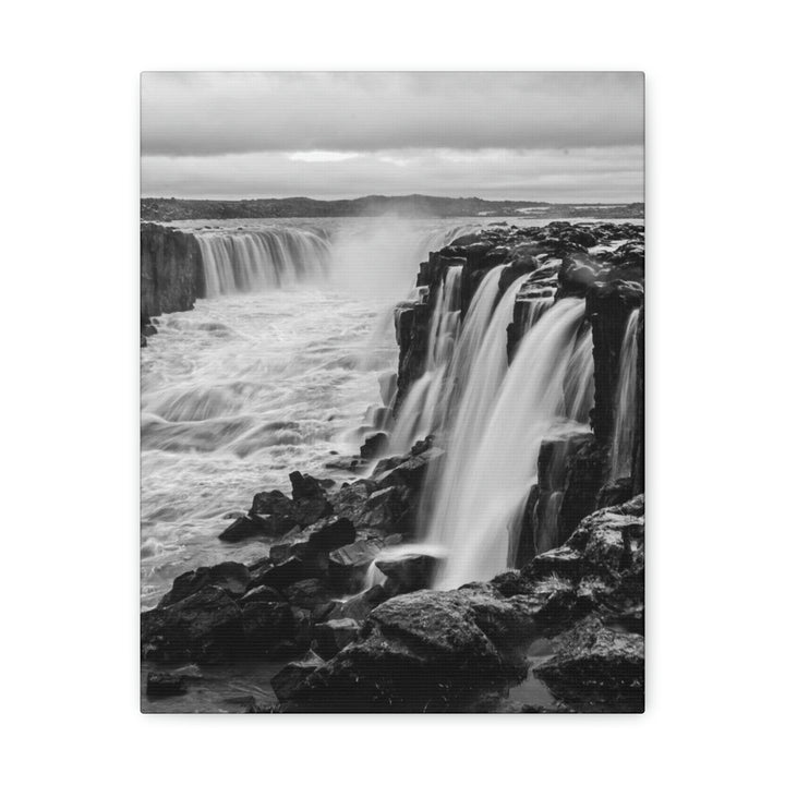 Selfoss in Black and White - Canvas