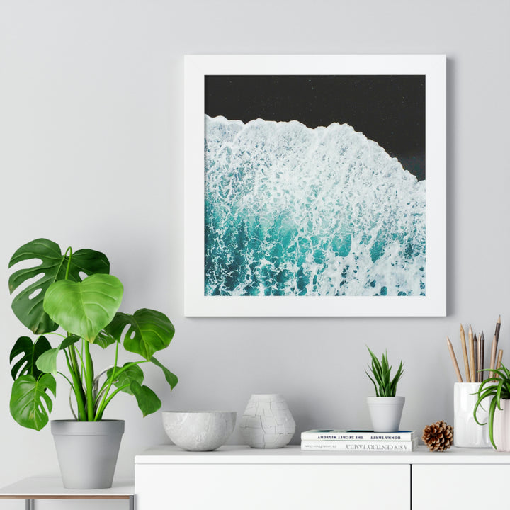 A Wave on Volcanic Sand - Framed Print