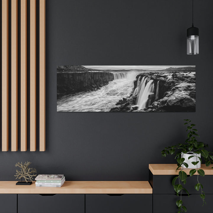 Selfoss in Black and White - Canvas