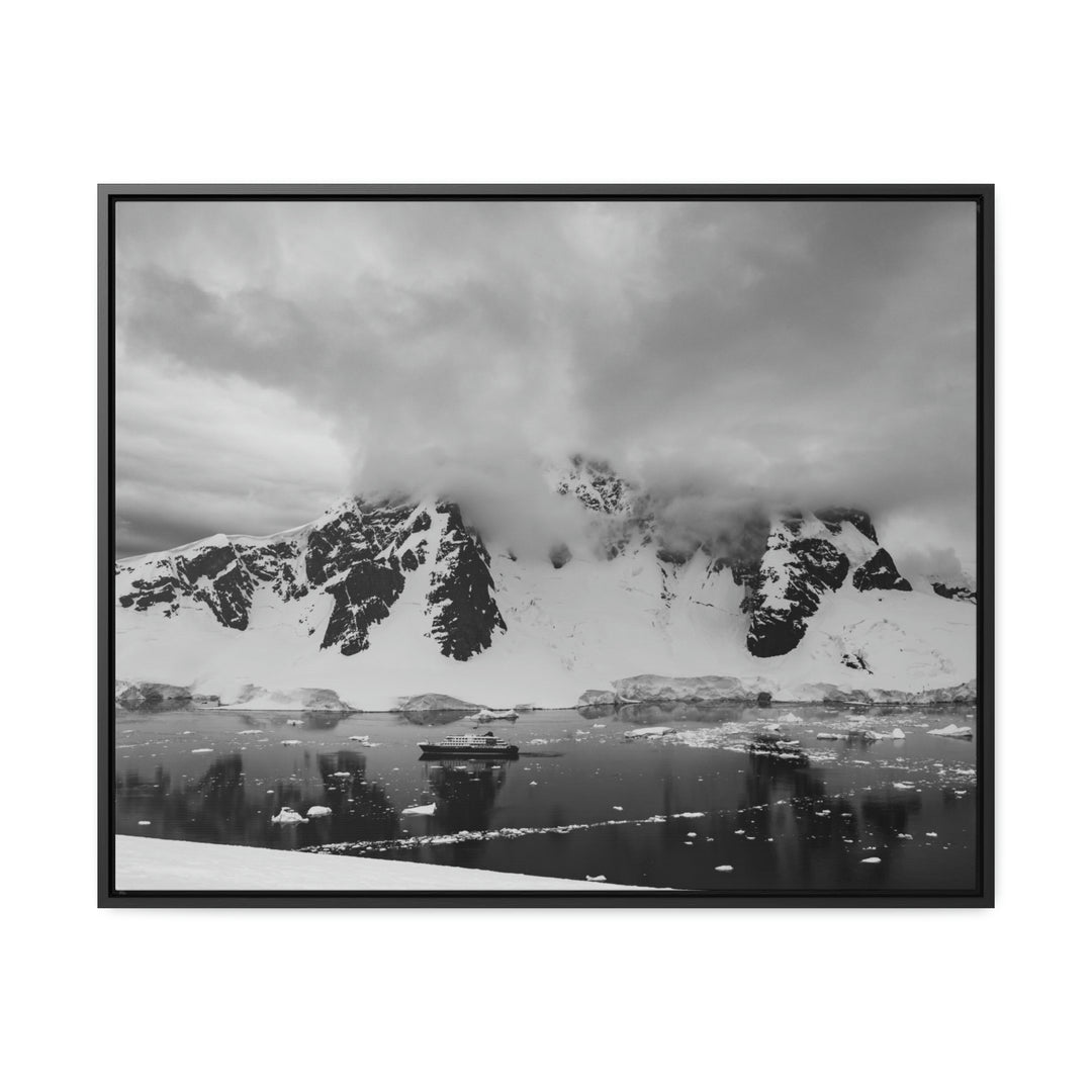 Peaceful Anchoring in Black and White - Canvas with Frame