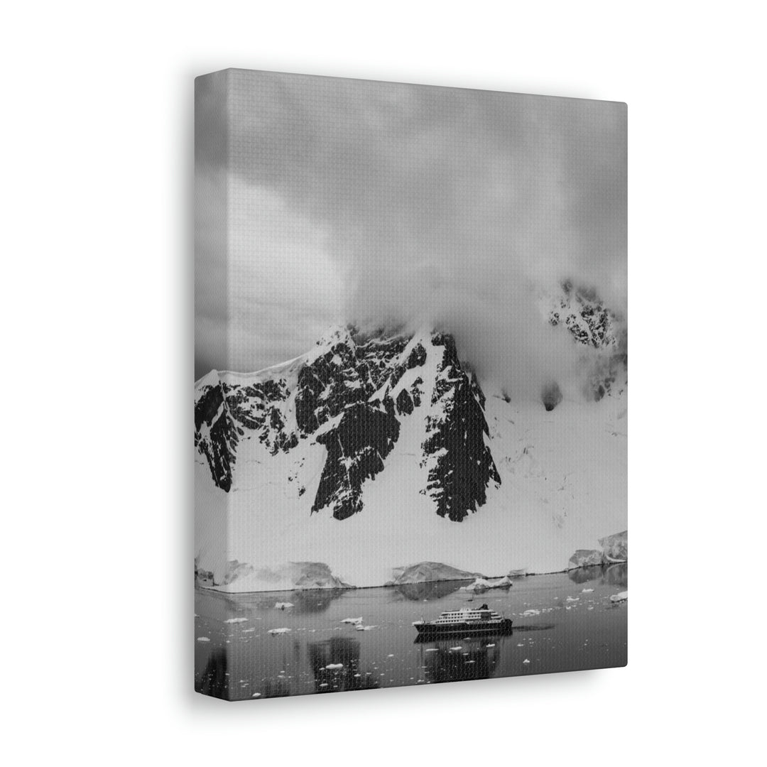 Peaceful Anchoring in Black and White - Canvas