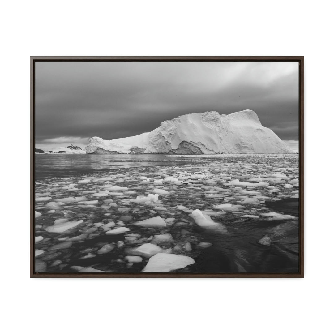 Lane of Ice In Black and White - Canvas with Frame