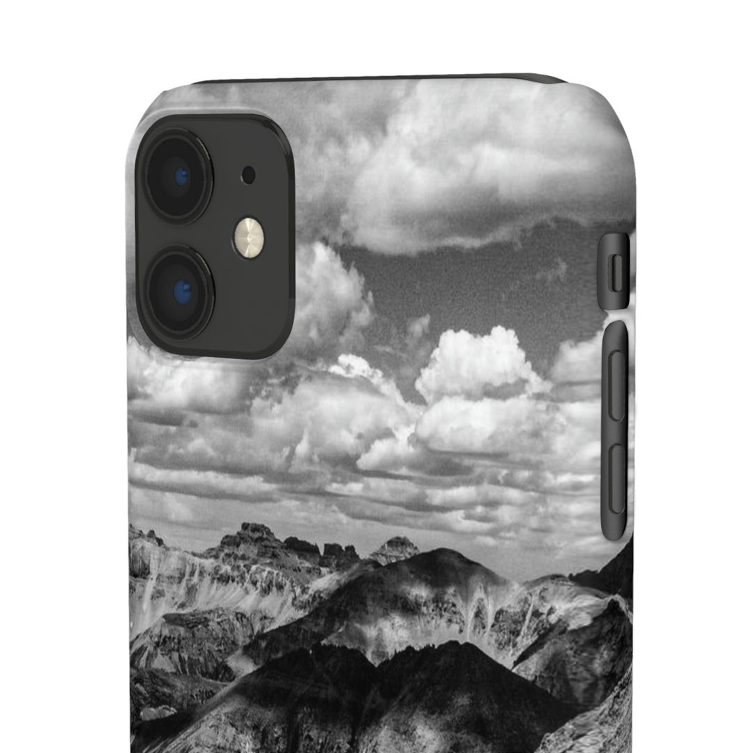 Imogene Pass From the Air in Black and White - Phone Case