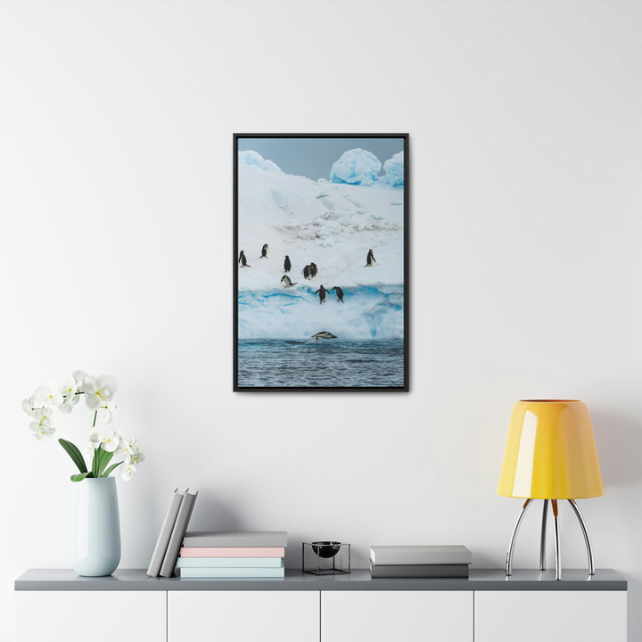 Porpoising Penguin - Canvas with Frame