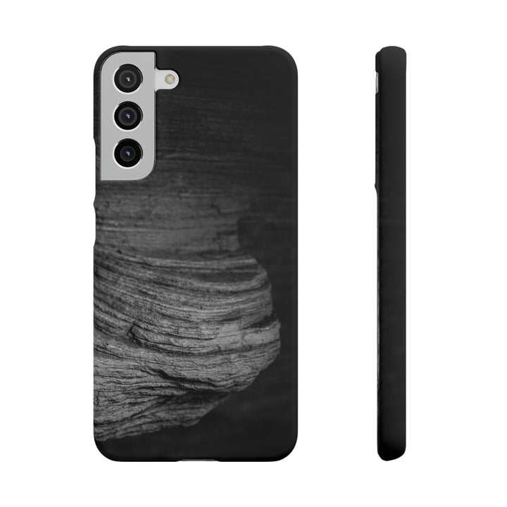 Sedimentary Rock Curves in Black and White - Phone Case