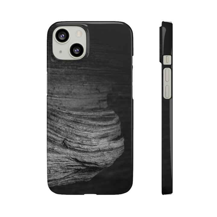 Sedimentary Rock Curves in Black and White - Phone Case