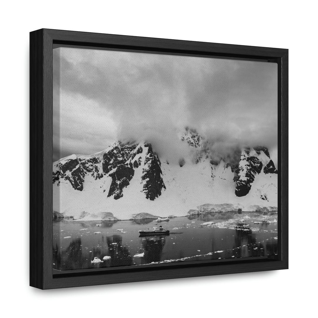 Peaceful Anchoring in Black and White - Canvas with Frame