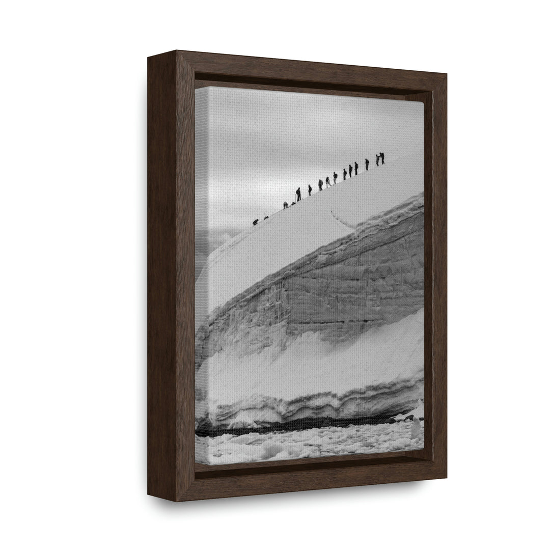 Preparing for the Climb in Black and White - Canvas with Frame