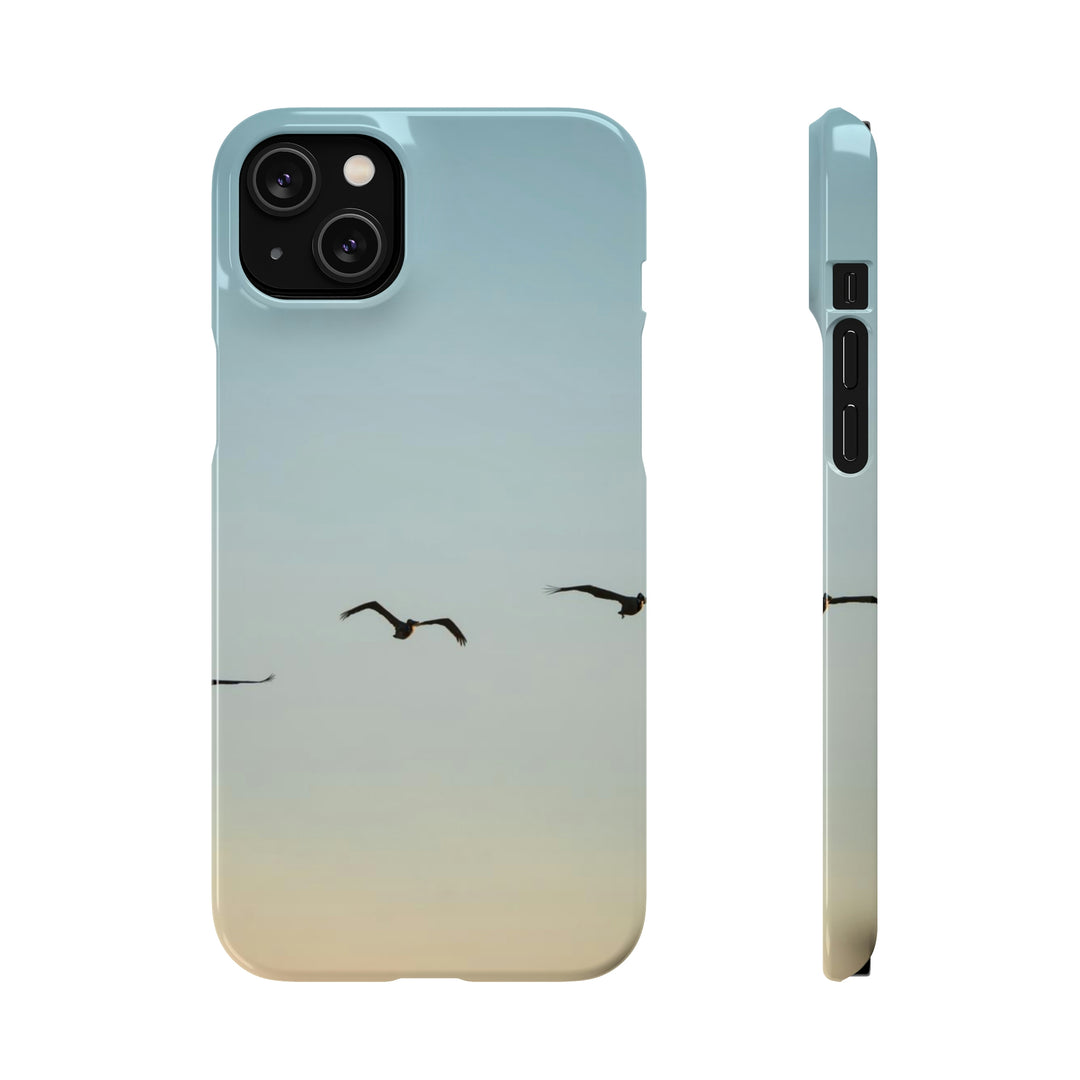 Brown Pelicans in Flight - Phone Case