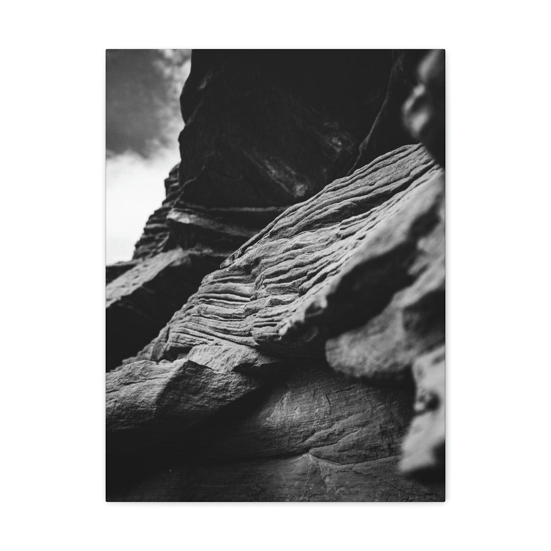 Layers of Rock in Black and White - Canvas