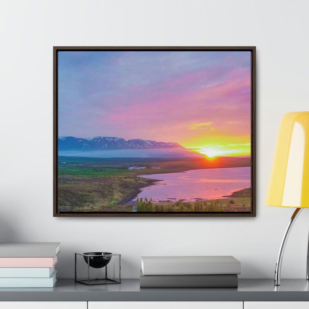 Sunset Over the Fjord Part 2 - Canvas with Frame