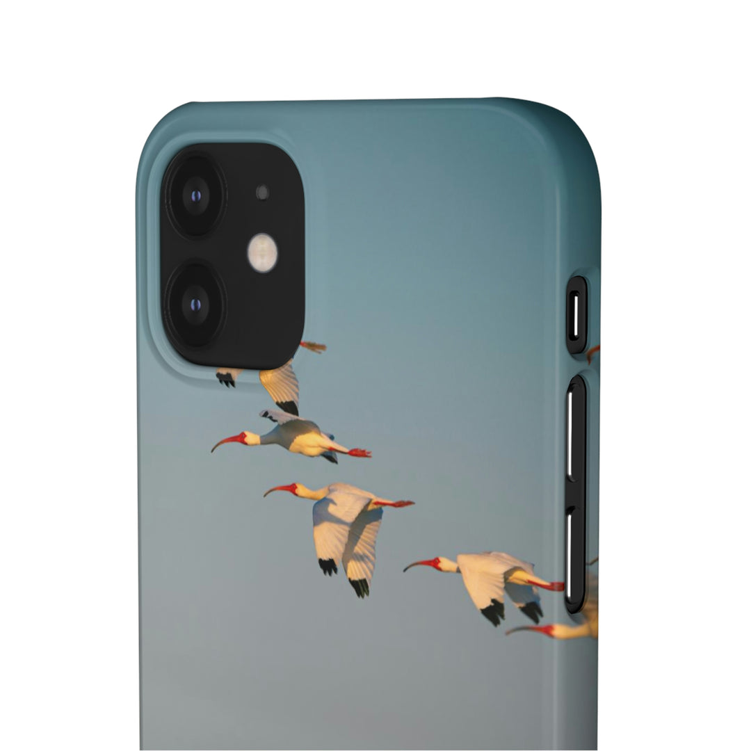 White Ibis in Flight - Phone Case