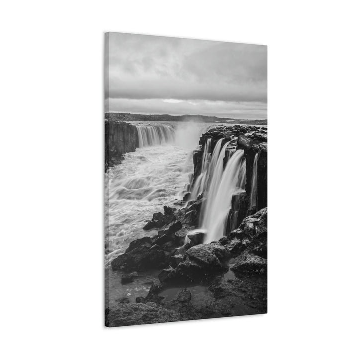 Selfoss in Black and White - Canvas