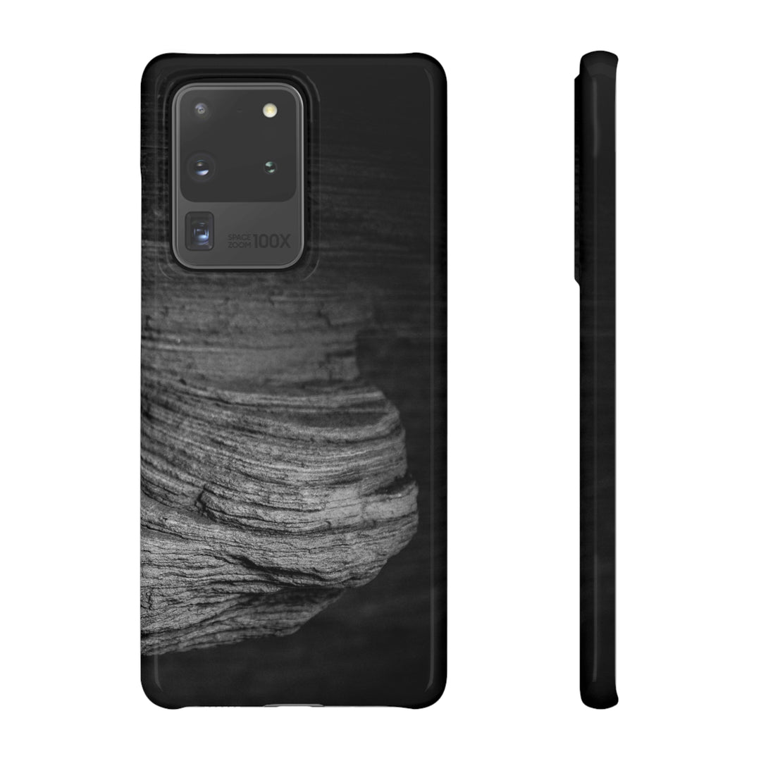 Sedimentary Rock Curves in Black and White - Phone Case