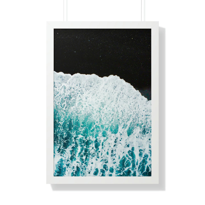 A Wave on Volcanic Sand - Framed Print