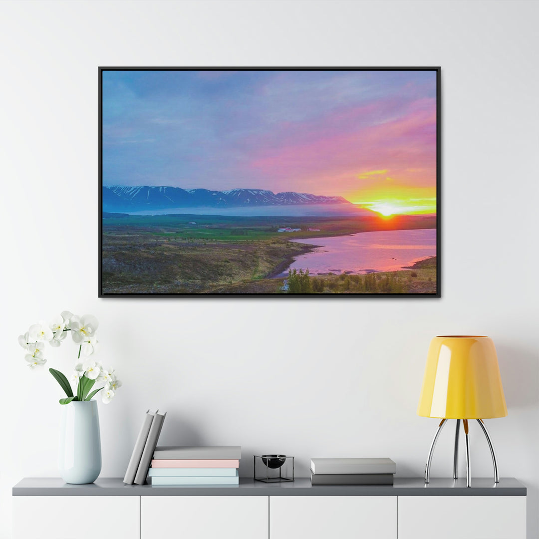 Sunset Over the Fjord Part 2 - Canvas with Frame