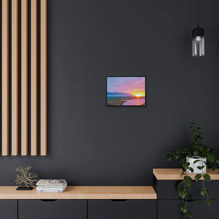 Sunset Over the Fjord Part 2 - Canvas with Frame