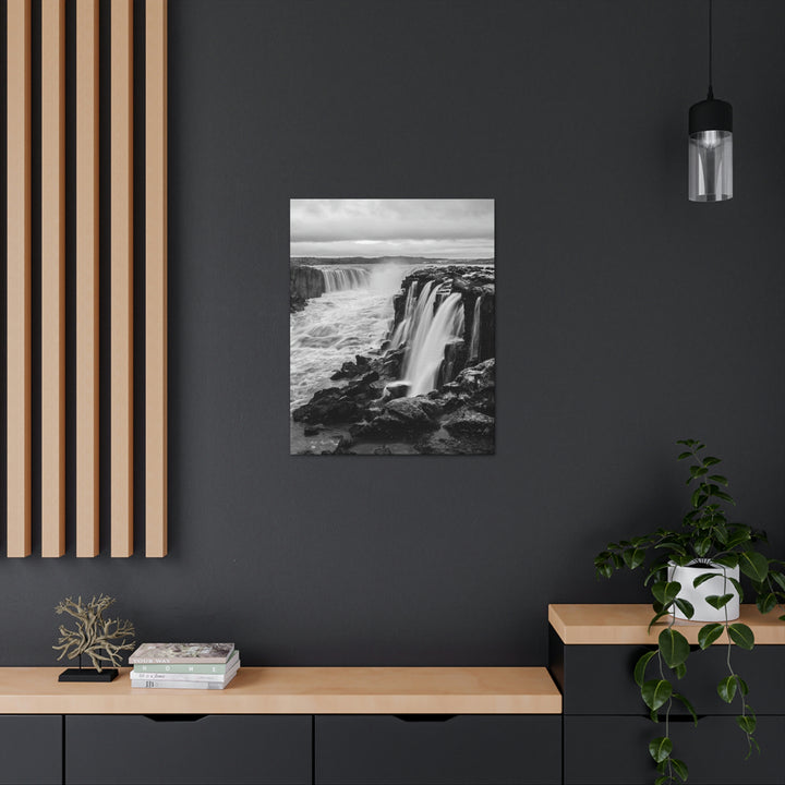 Selfoss in Black and White - Canvas