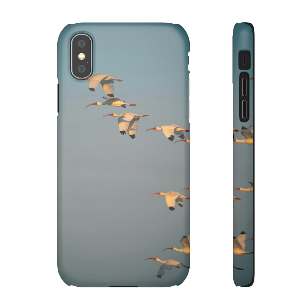 White Ibis in Flight - Phone Case