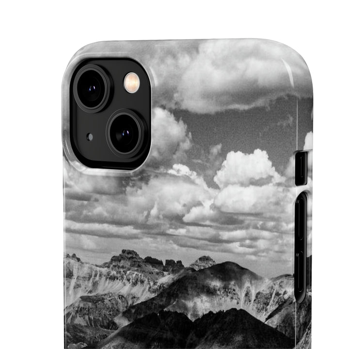 Imogene Pass From the Air in Black and White - Phone Case