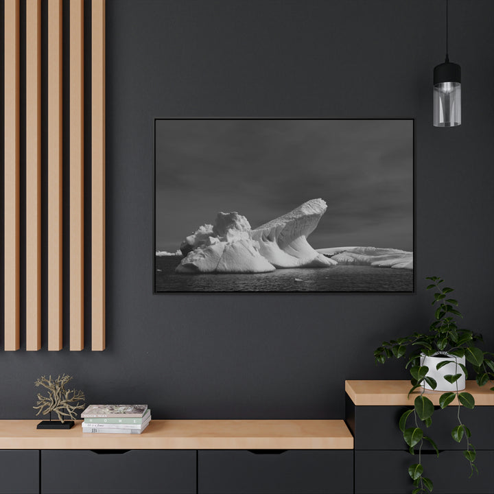 The Angles of an Iceberg in Black and White - Canvas with Frame