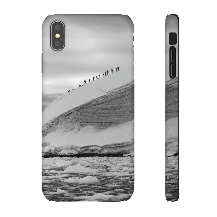 Preparing for the Climb in Black and White - Phone Case