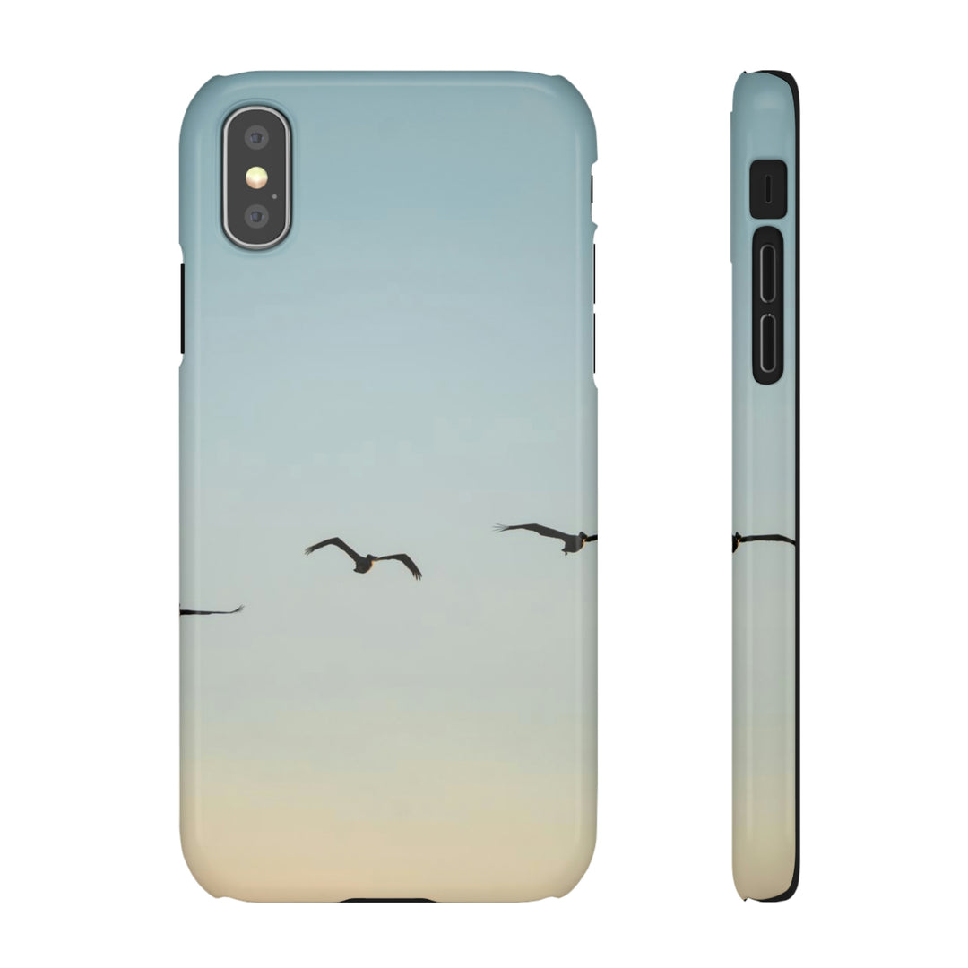 Brown Pelicans in Flight - Phone Case