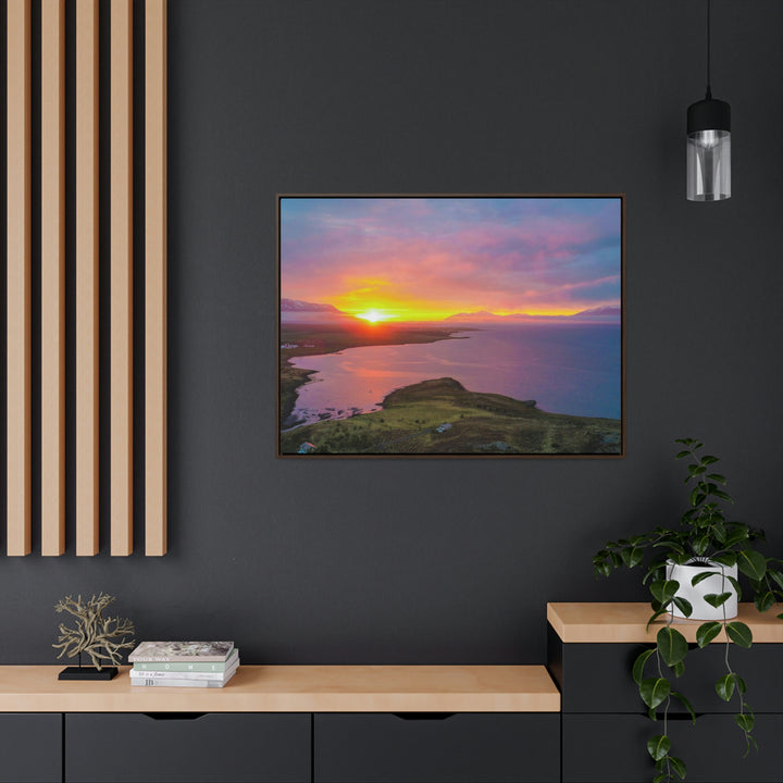 Sunset Over the Fjord Part 1 - Canvas with Frame