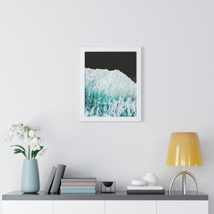 A Wave on Volcanic Sand - Framed Print