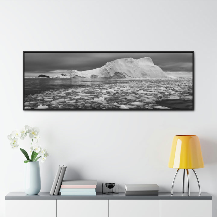 Lane of Ice In Black and White - Canvas with Frame